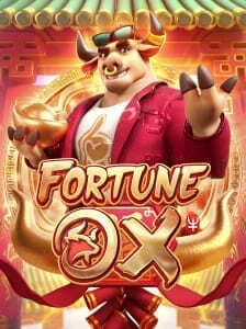 Fortune Ox com touro dourado segurando moedas